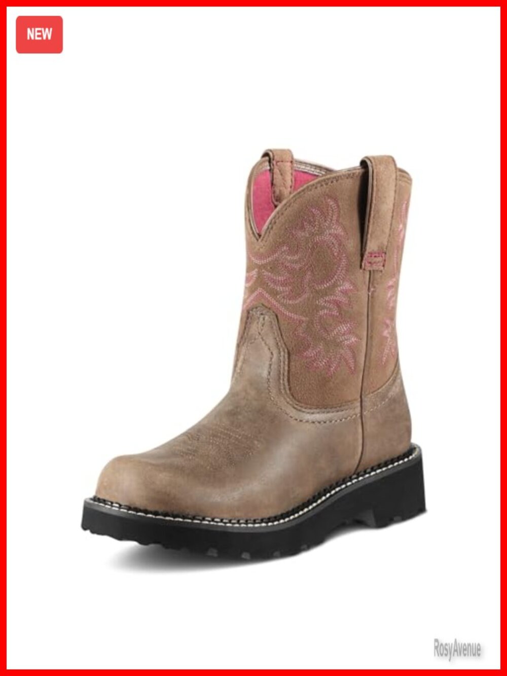 ARIAT Fatbaby Western Boot Suede Leather Slip-On Mid-Calf 8"